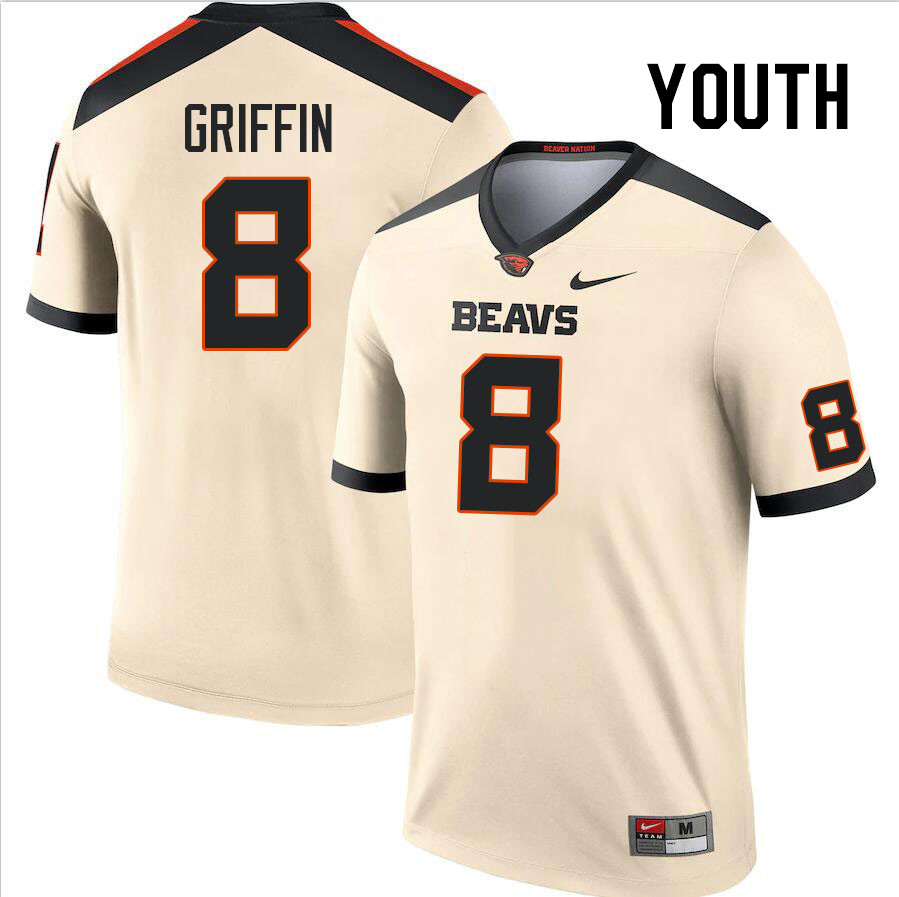 Youth #8 Jam Griffin Oregon State Beavers College Football Jerseys Stitched Sale-Cream